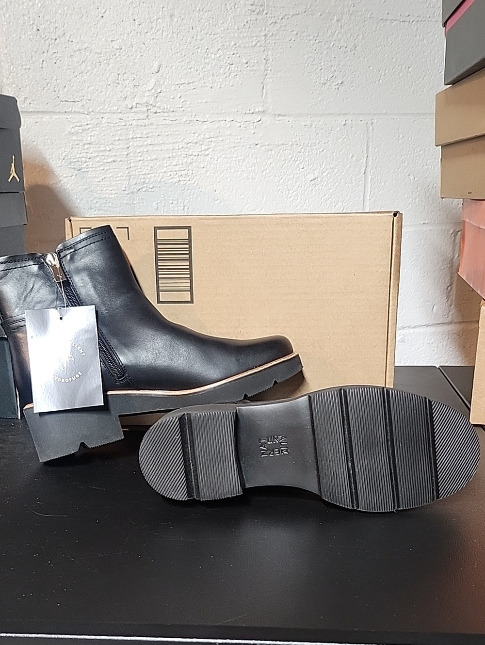 Naturalizer Black Chelsea Zip Ankle Boots